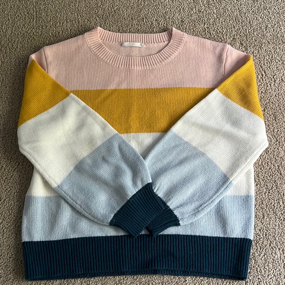 Color blocked pastel sweater